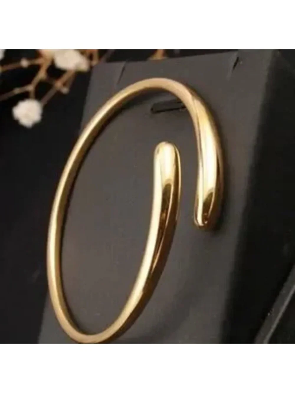 18K Gold Plated Open Cuff Bangle C Modern Minimalist Style